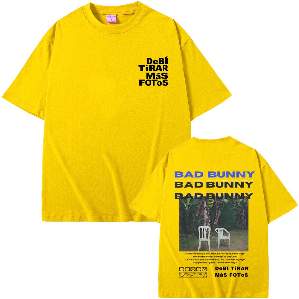 Знаменитая футболка для рэпера Bad Bunny DeBi TiRAR MaS FOToS DTMF Футболка Графика Унисекс Хлопковая футболка Унисекс Хип-хоп Ретро Мода
