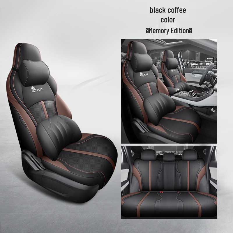 Комплект перфорированных кожаных чехлов на сиденья для BYD Qin PLUS (2021-2024 гг.), Дышащее полное покрытие