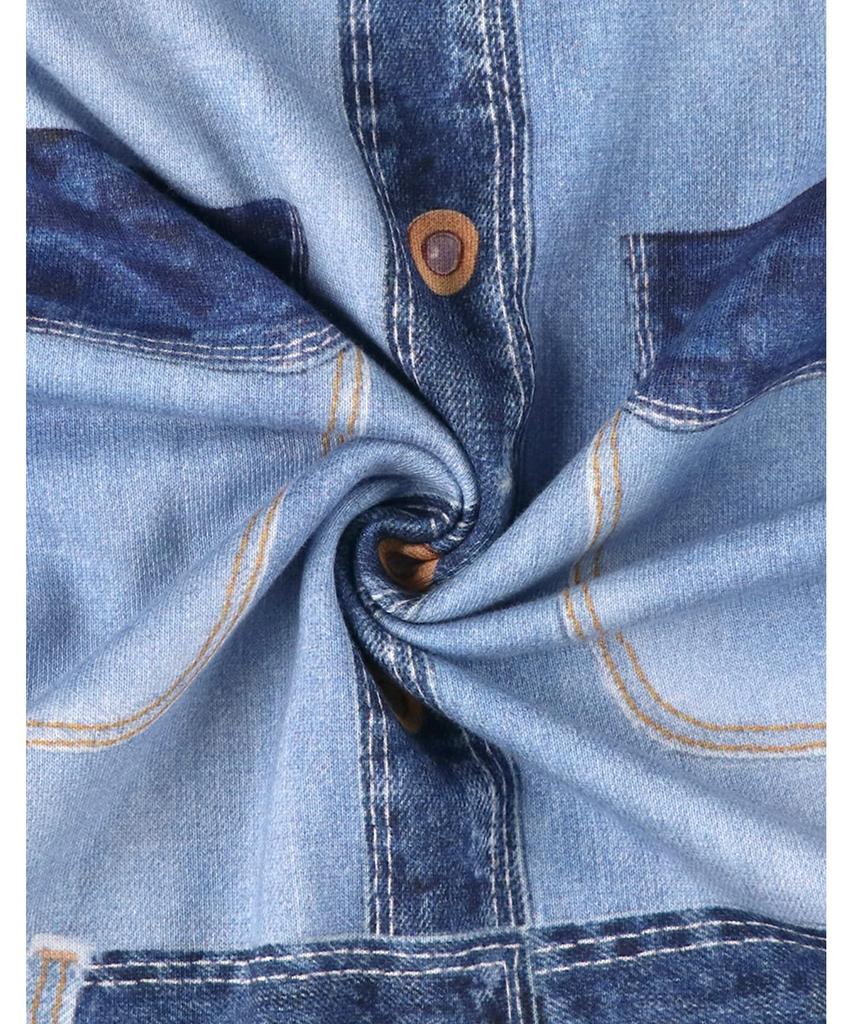 Расслабляющий комбинезон Tsumori Chisato с длинным рукавом, хлопковый мини-флисовый материал, туника с принтом в стиле деним UNX558 tsumori chisato SLEEP BU M [Wacoal &