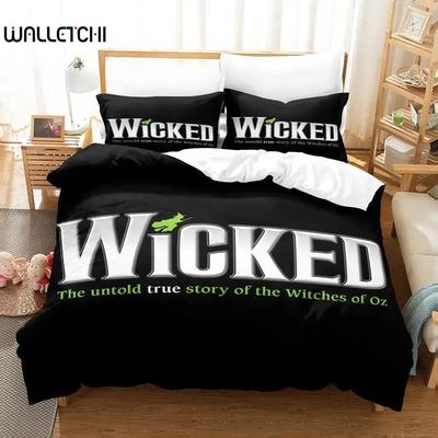 Wicked Musical Broadway Drama Постельное белье Комплект односпальных двуспальных кроватей размера «queen-size» Комплект постельного белья для взрослых детей в спальню с 3D-принтом