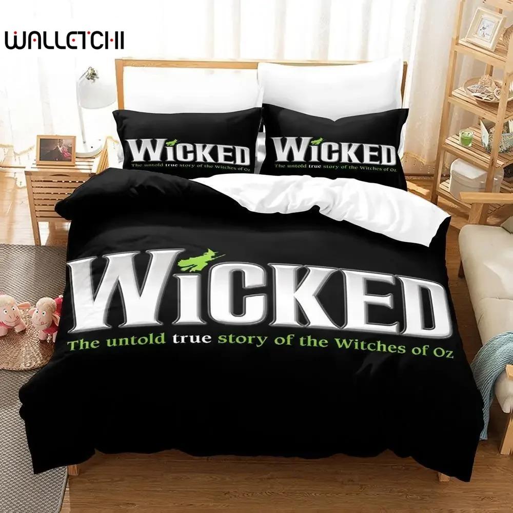 Wicked Musical Broadway Drama Постельное белье Комплект односпальных двуспальных кроватей размера «queen-size» Комплект постельного белья для взрослых детей в спальню с 3D-принтом
