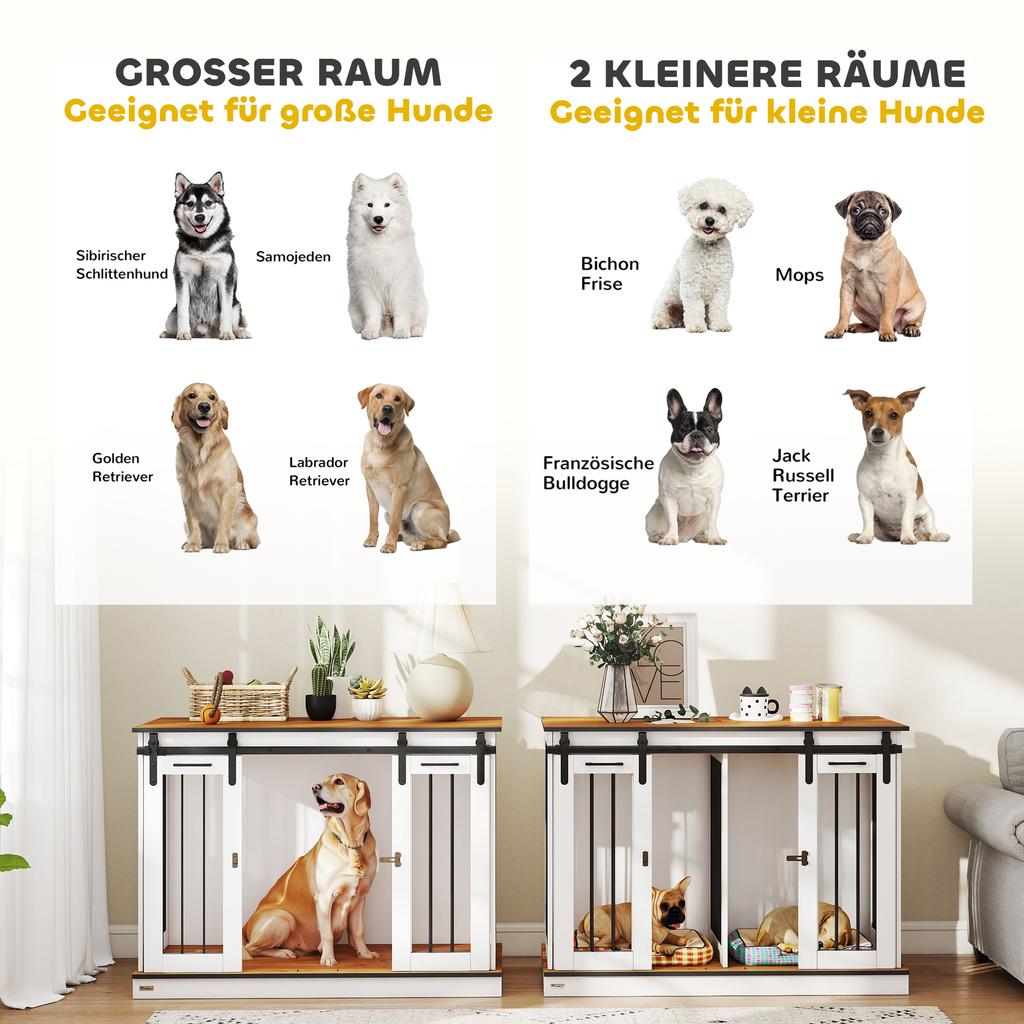 Dog Crate Furniture for Large Dogs, Double Dog Cage for Small Dogs