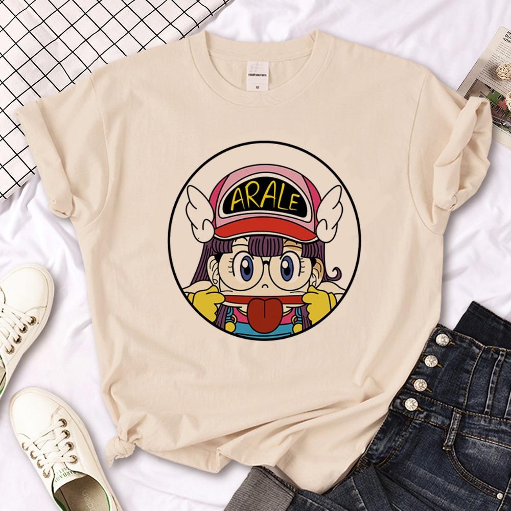 Arale T- shirt Women Designer Japanese Women Tee Girl Designer Harajuku Round Neck Short Sleeved Clothing