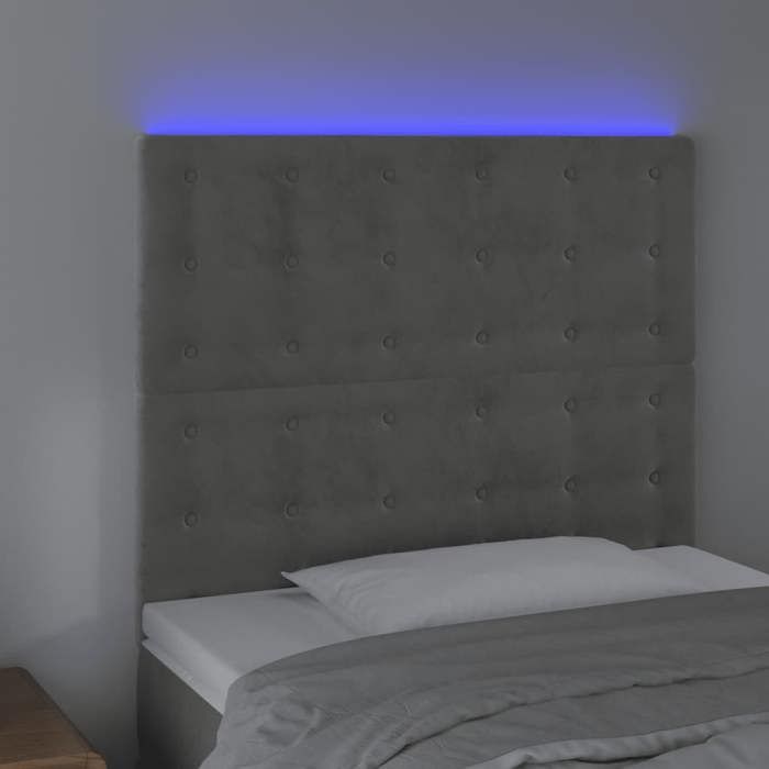 VidaXL LED Headboard Bedroom Furniture Single Bed Accessory Headboard Bed Frame Interior Light Grey 3122900