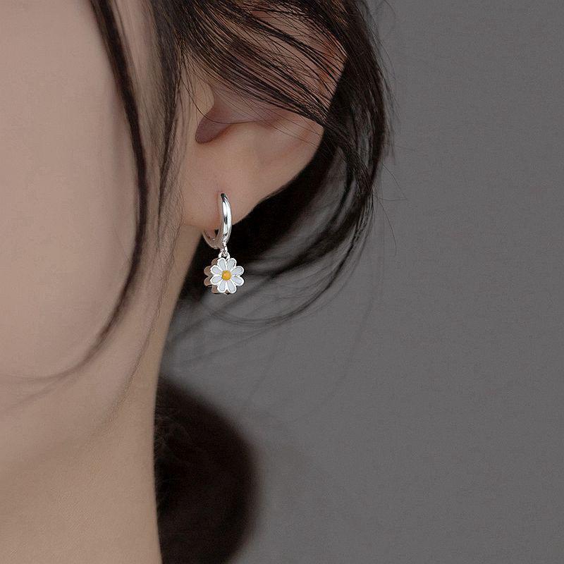 Серьги-ромашки Niche Design 2023 года: Женские летние украшения из стерлингового серебра