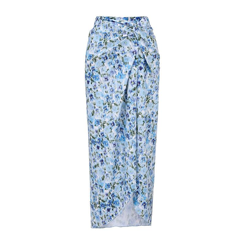 1011 European and American new flower decoration or hollow one-piece swimsuit women's wrap skirt