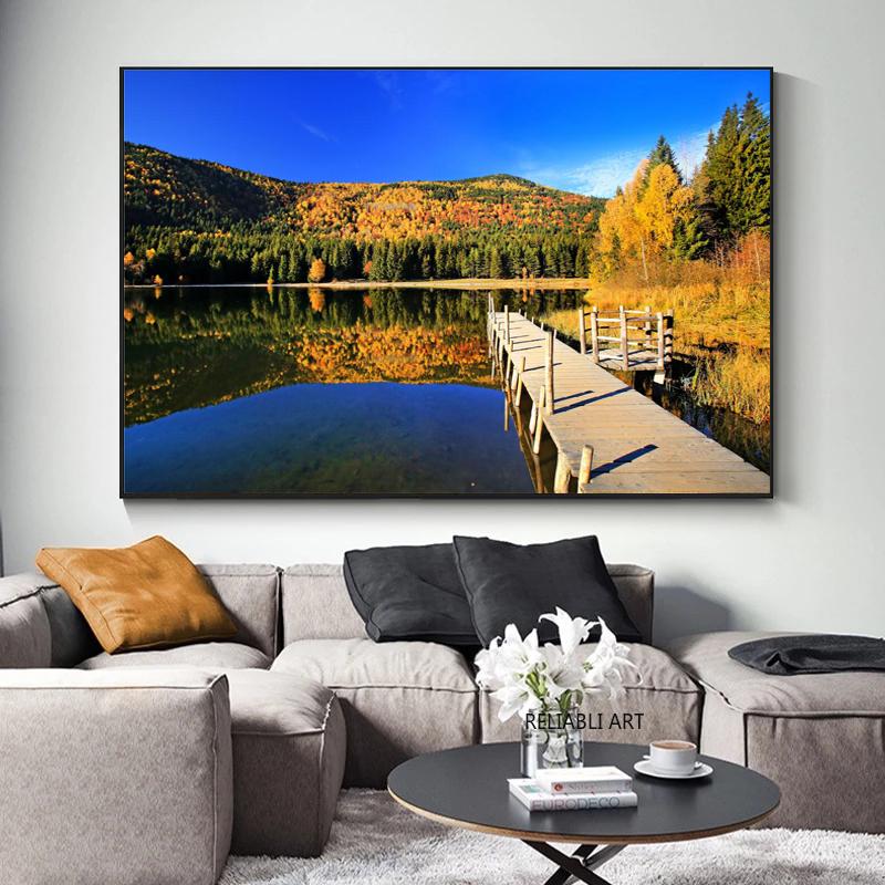 Природа абстрактный пейзаж здание холст картина настенные художественные постеры принты настенные панно для гостиной домашняя стена Cuadros Декор