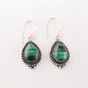 Malachite Gemstone 925 Sterling Silver Handmade Jewelry Earrings 1.6" For Her EE-164-25