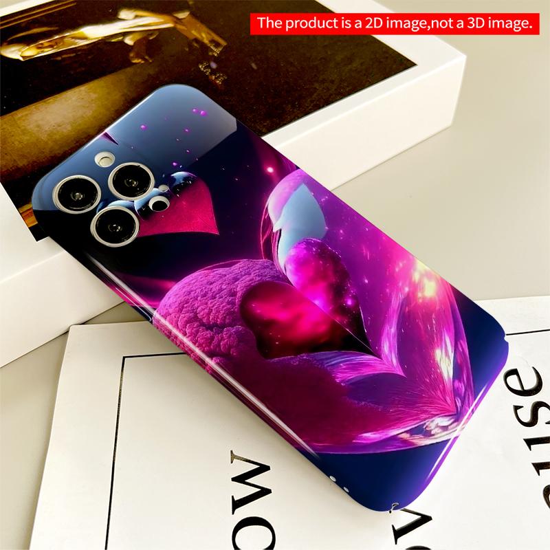 2DFlat Glowing Heart Fusion Design All inclusive film hard iPhone case, compatible with iPhone 18 Pro Max 17 16 15 14 13 12 11