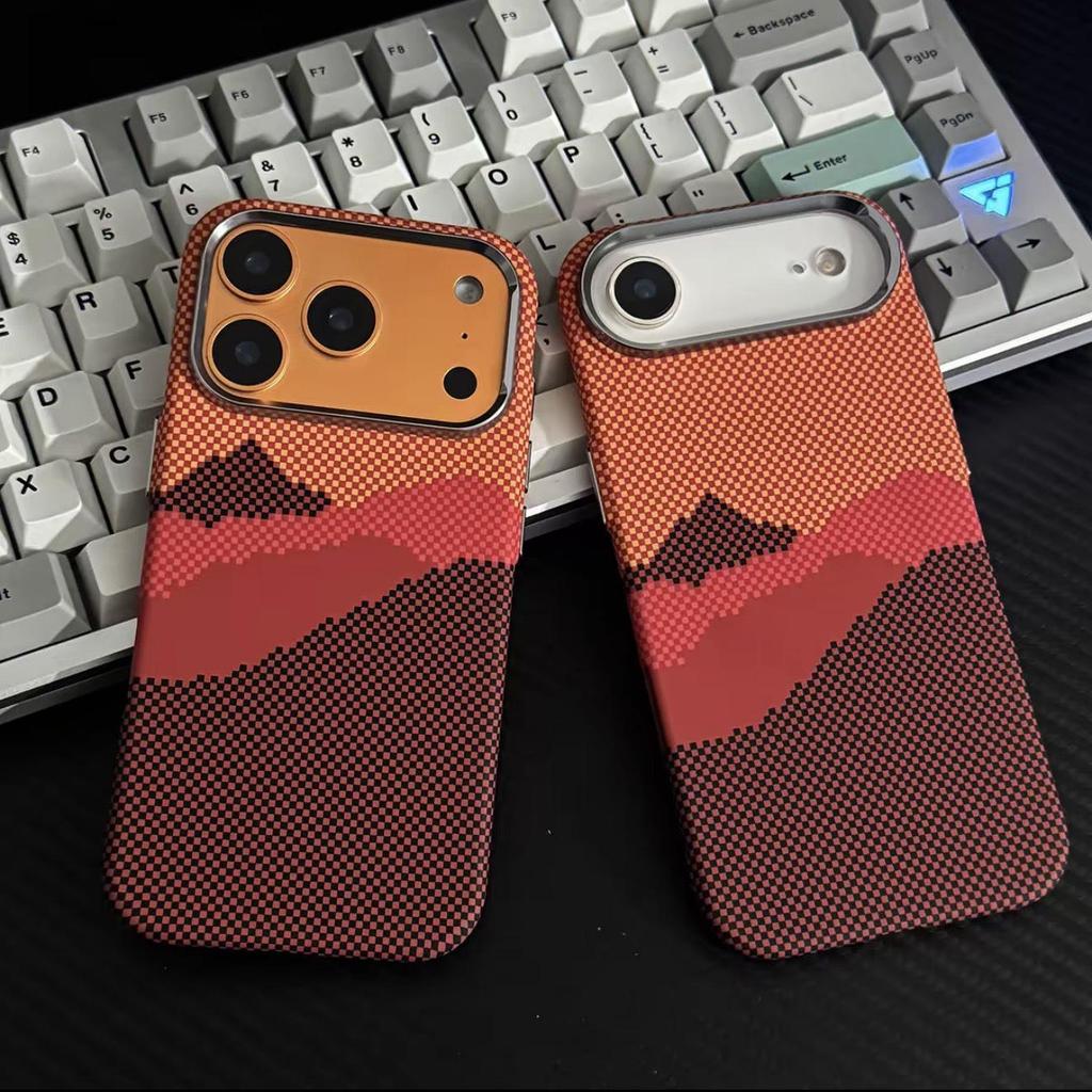 Чехол iPhone 17 Pro Max Kevlar Magnetic Sunset Moonrise с полным покрытием, ощущение кожи