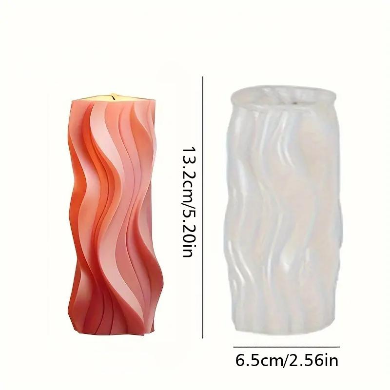 Абстрактное искусство Ароматерапия Свеча Форма ручной работы Силиконовый волнистый цилиндр Дизайн Креативные подарки Ремесло Декоративные аксессуары