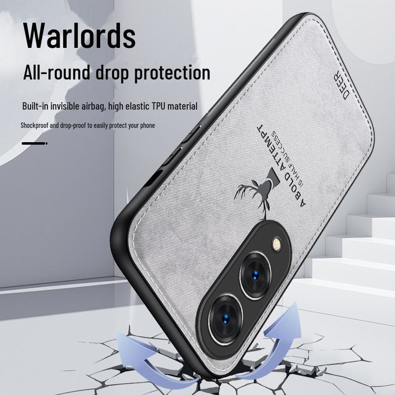 Elk Mobile Phone Case - Protective Cover with Simple Cloth Pattern for Vivo Y17S, Y78T, Y77E, and Y35+ - Men's Style