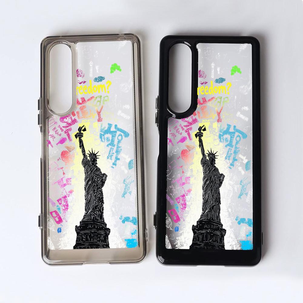 For Sony Xperia 1 V VI VII VIII Xperia 5 V Xperia 10 V VI VII "Graffiti Freedom" Hard Clear Phone Case / Shockproof Sony Cover