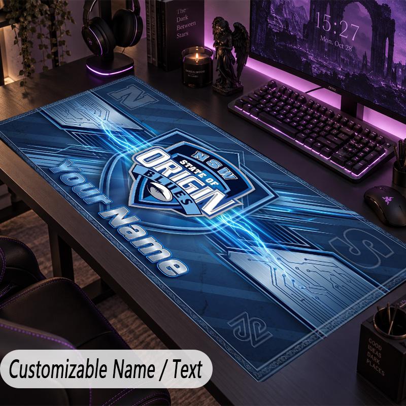 Large Mouse PadNSW Blues Custom Name Text Personalized Desk Mat Non Slip Gaming Pad