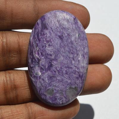 Кабошон из натурального фиолетового чароита, 86 карат, чароит, овальная форма 46x29x7 мм, изготовление ювелирных изделий