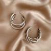 Gold Color Statement Earrings Vintage Style Round Circle Hoops Chunky Hoop Earrings  Luxury Jewelry