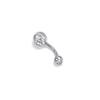 Colorful Double Head Glass Belly Button Ring - Trendy Stainless Steel Summer Style