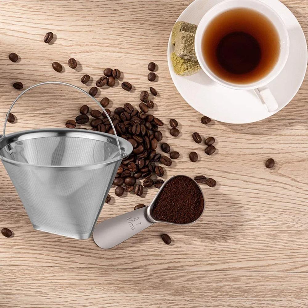 304 Stainless Steel Drip Coffee Machine Filter with Foldable Handle Tea Strainer Cafe