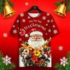 Мужская футболка Marry Christmas с 3D-печатью, короткий рукав, забавная рождественская графическая футболка для мужчин, женщин, для праздничной вечеринки, 2026, новый праздничный подарок