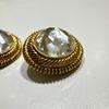 CHANEL Clear stone  Earrings Metal Gold