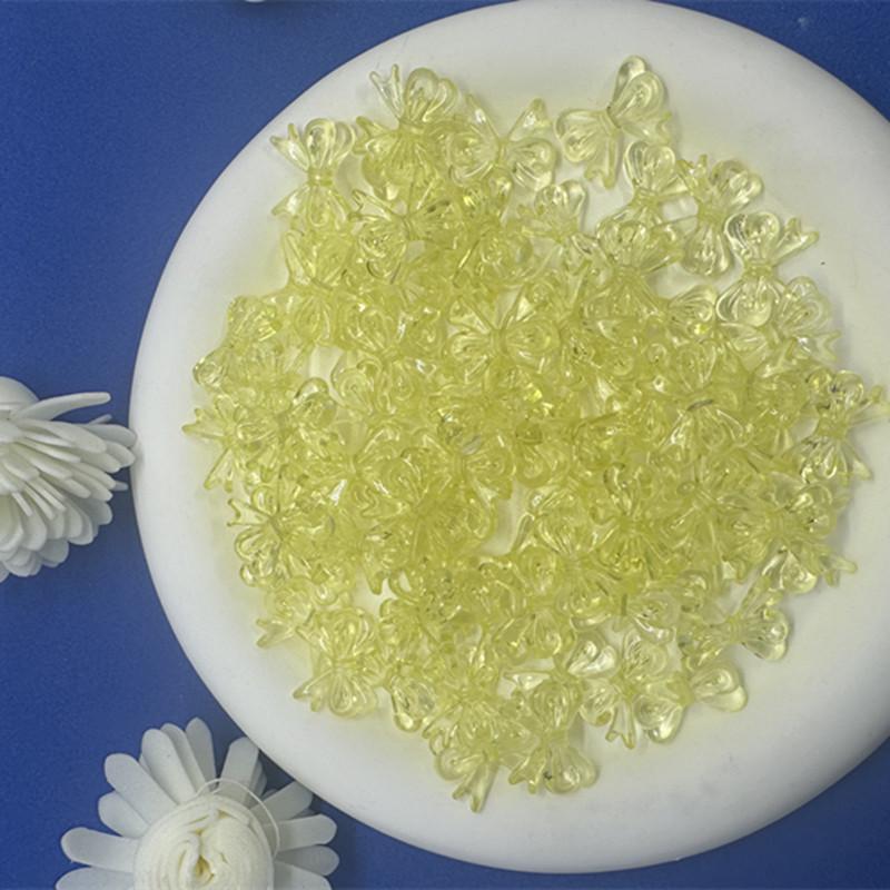 Transparent Acrylic Colored Ribbon Bow Beads for DIY Jewelry Making