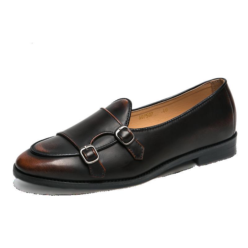 Мужские ретро лоферы с эффектом состаривания - Повседневная кожаная обувь в британском стиле для вождения на весну/осень