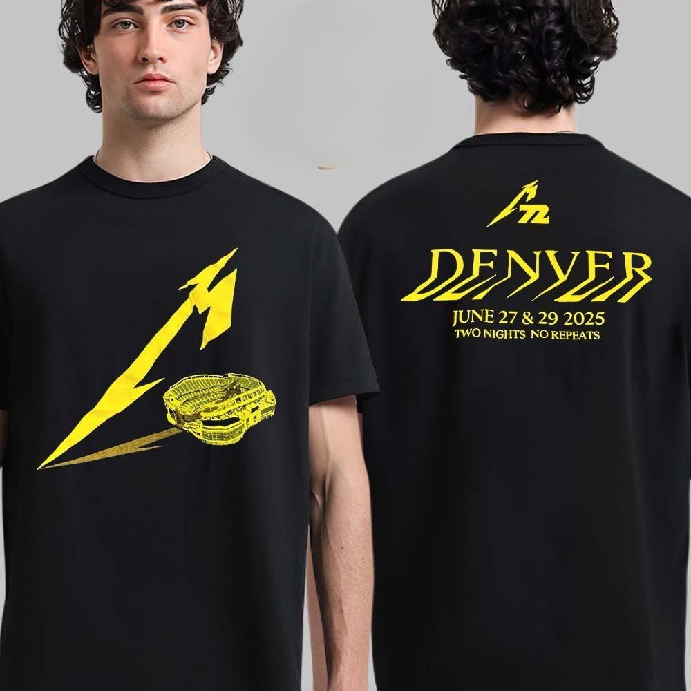 Футболка Metallica M72 Denver Stadium M Logo Место проведения в Денвере, штат Колорадо, на стадионе Mile High 27 и 29 июня, две ночи без повторов
