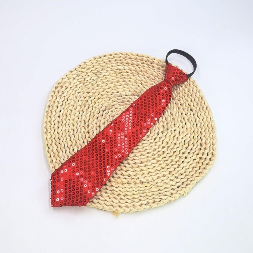 Solid Color Pre-Tied Neck Wear Korean Style Women Neckties Casual Sequins Ties Party Accessories