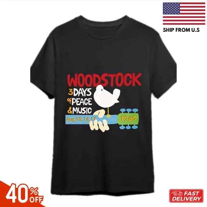 Woodstock, 3 Days of Peace and Music Woodstock T- Shirt reprint sale hot item !!!