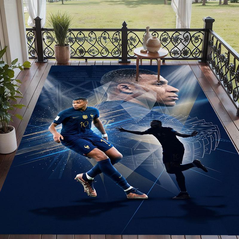 Soft Floor Carpet Kylian Mbappe Pattern Area Rug Decorative Mat For Home Room Decoration