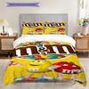MMs Colorful Characters Three-piece set(1 * duvet cover + 2 * pillowcase, without core) Christmas birthday gift Duvet cover and pillowcase Bedding set