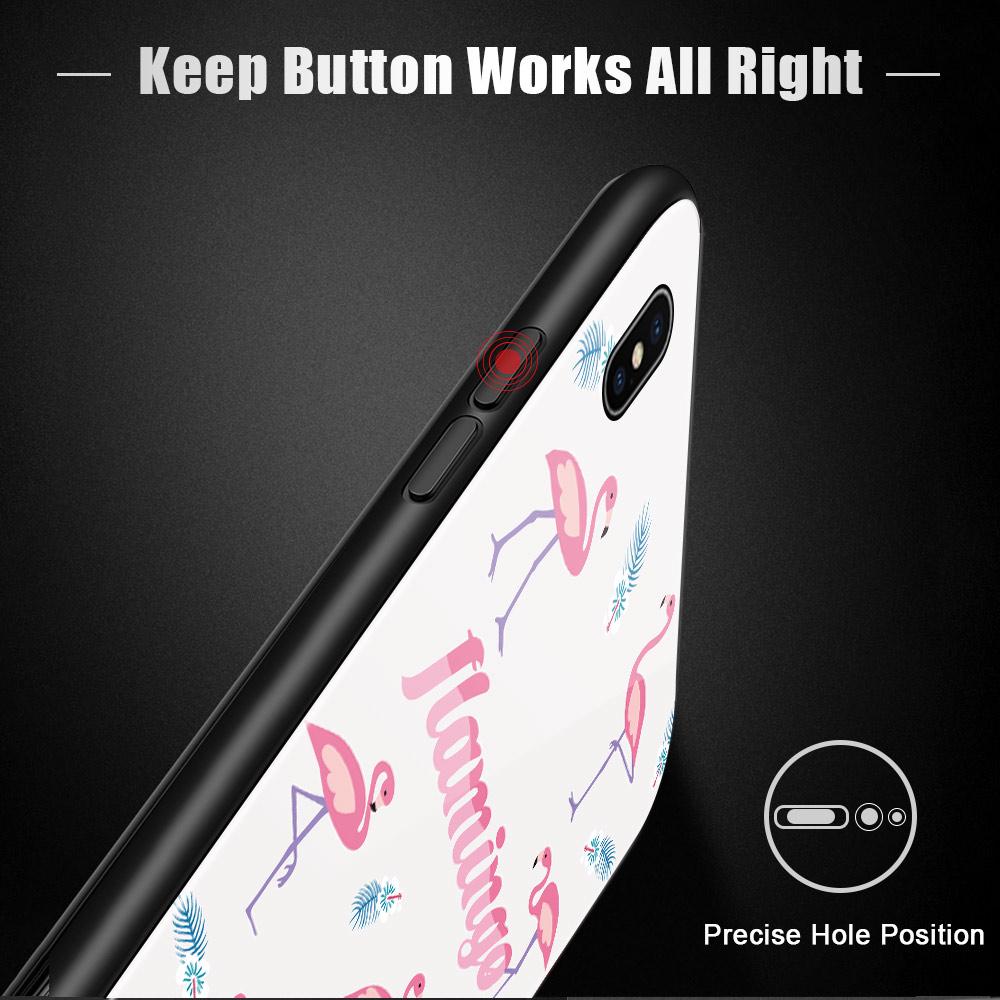 Популярный глянцевый чехол с розовым фламинго, противоударный чехол из закаленного стекла для Xiaomi Redmi