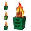 Fun Burn Fire Statue,Dumpster Middle Finger Burn Fire Statue Decor,Funny Middle Finger Dumpsters Fire Desktop