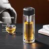 Двухслойная стеклянная чашка для чая Wanxiang V21S из боросиликатного стекла с ситечком