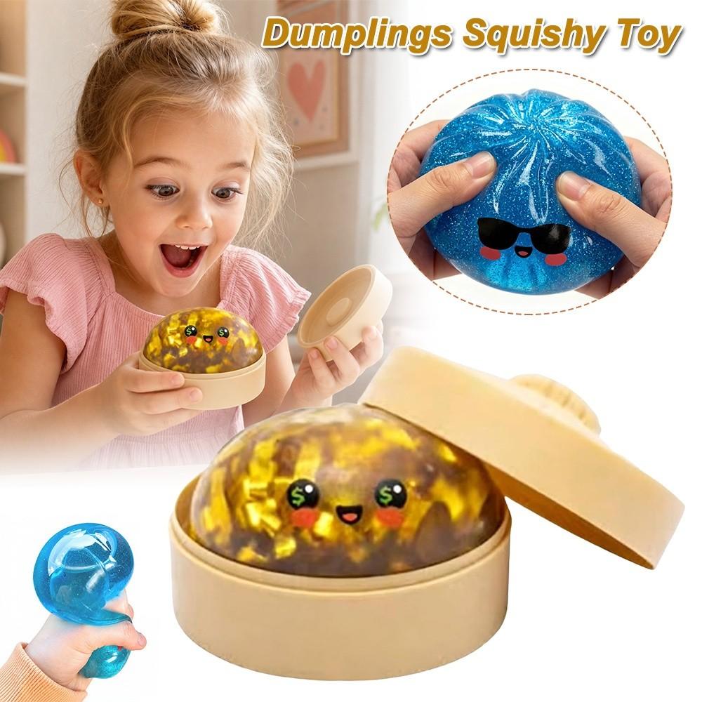 Soft Shark Dumplings Squishy Toy Glitter Squishy Toy Squeeze Decompression Dough Relaxation Tool