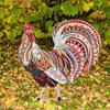 Metal Rooster Garden Stake Weather-proof Heavy Duty Outdoor Patio Yard Lawn Realistic Rooster Iron Spike Stick Decoration Ornament