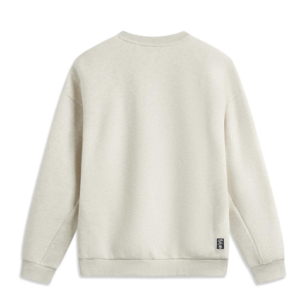 Li Ning Anti-Five Series Круглый вырез свитер с буквенным принтом Повседневная толстовка Мужская толстовка Цветочно-серый Светло-хаки AWDV031-6