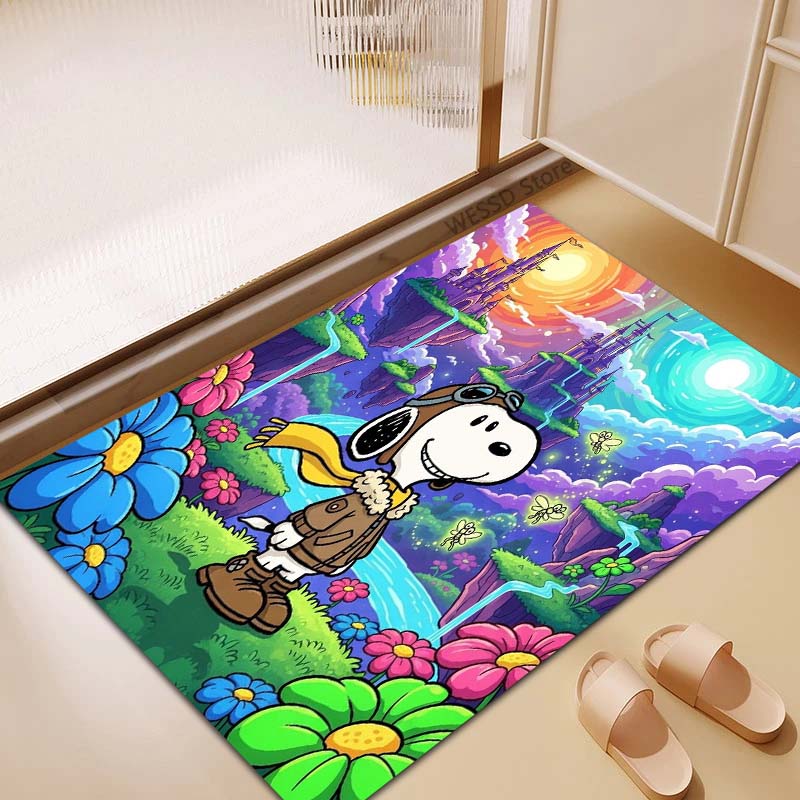 3D Snoopy anti-slip rug, suitable for living rooms, bedrooms, game rooms, sofas, home décor, doormats