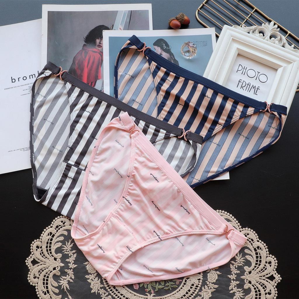 Women's Underwear Panties Printed Sexy Low-rise Panties Women's Ice Silk Breathable Briefs for Women