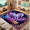 Astronaut Space Theme Soft Crystal Velvet Rug Custom Name & Text Print Non Slip Floor Rug for Bedroom Living Room