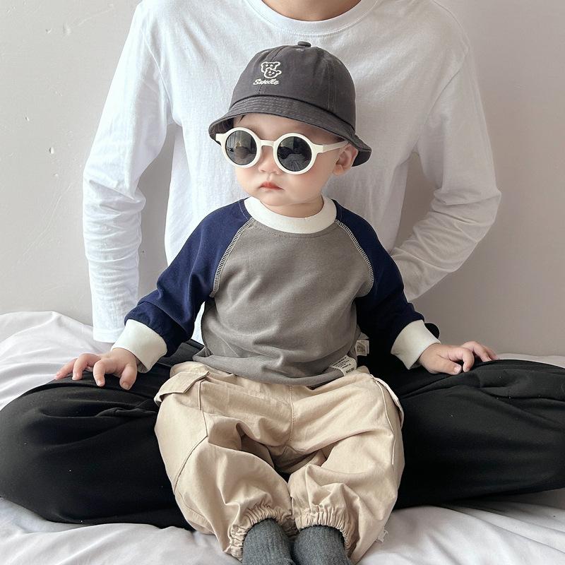 Cool Boys Autumn Clothes Bottoming Shirt Foreign Baby Contrasting Color Long-Sleeved T-Shirt Spring And Autumn Baby Versatile Casual Clothes