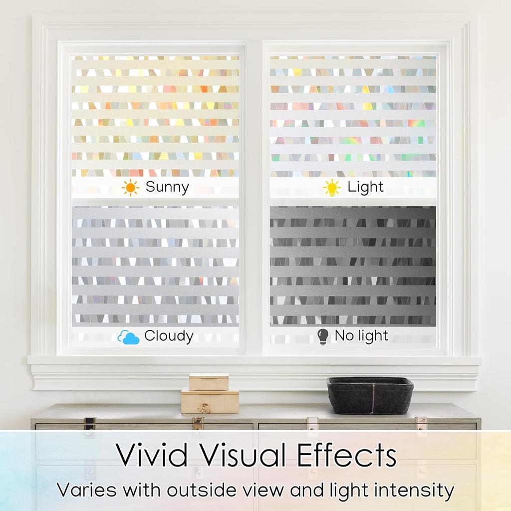 Радужная пленка для защиты окон, витражное стекло, неклейкая, съемная, статическая, декоративная наклейка на окно для дома