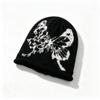 Winter new butterfly jacquard stack hat simple face small knitted hat ear protector wool hat warm hat women's