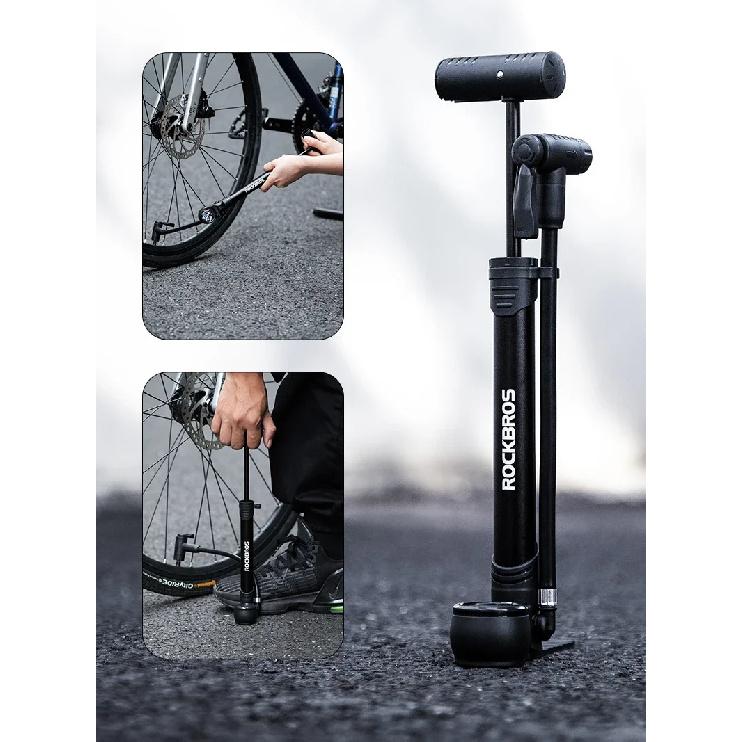 ROCKBROS Bicycle Pump 120 PSI Riding Portable Mini Bike Pump FV/AV Handheld/Vertical Inflation Modes Inflator Cycling Accesories