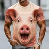 Мужская забавная 3D графическая футболка с рисунком смешной рыбы, свиньи, собачьей мордочки, футболка с коротким рукавом, свободный крой, повседневный топ для праздничных встреч