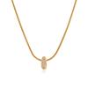 European and American 18K Gold English Letter Pendant Necklace Stainless Steel Snake Bone Chain Slightly Inlaid Zircon Full Diamond Collarbone Chain