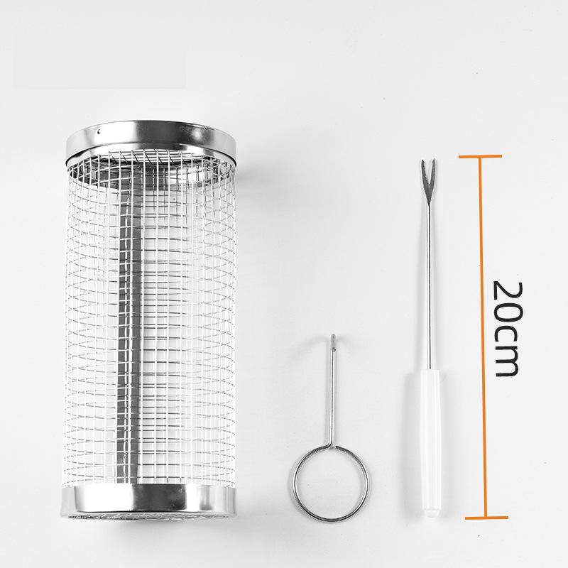 Клетка для барбекю, трубка для барбекю, вращающаяся корзина для барбекю из нержавеющей стали, круглый ролик для барбекю, сетка для барбекю, уличные аксессуары для барбекю