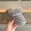 2024 Snow Boots Fur Fur Slippers Female Wearing 2024 New Baotou Flat Half Drag Thick Sole Cotton Shoes Women Boots