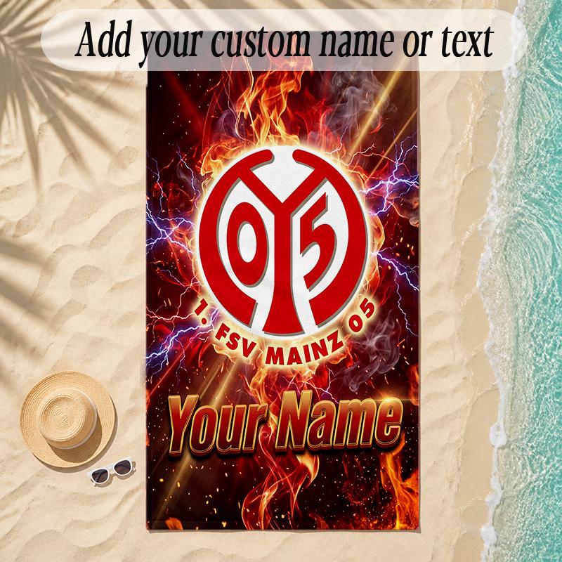Beach TowelMainz 05 Custom Name Text Personalized Soft Towel for Beach Pool Indoor Home Decor Gift