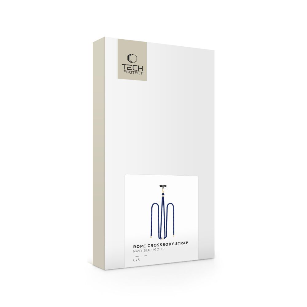 Tech-Protect C7S Веревочный ремешок кроссбоди темно-синий/золотой